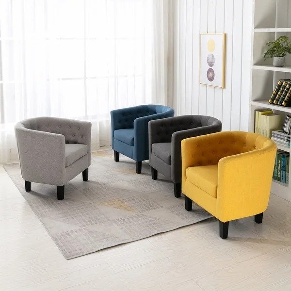 Oxonia Tufted Fabric Upholstered Club Chair