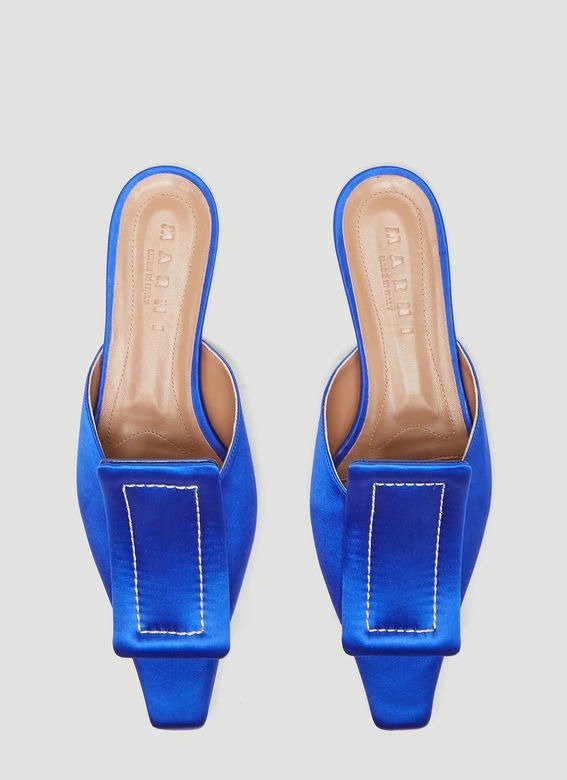 Padded Tongue Satin Mule in Blue | LN-CC