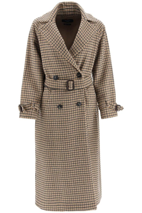 'clan' belted double-breasted wool coat