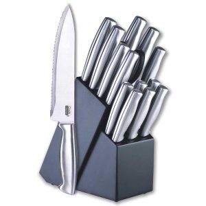 Cook N Home 15-Piece Stainless-Steel Cutlery Set with Storage Block