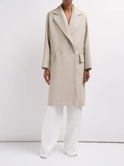 Mescal linen canvas midi coat
