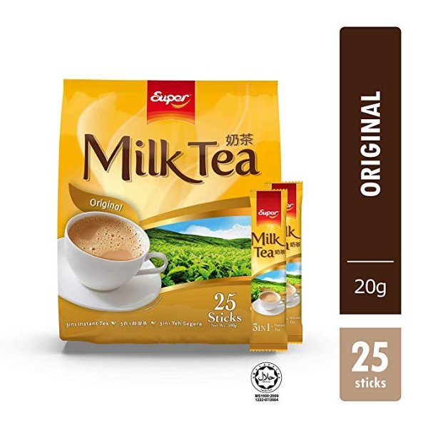 500g Super Milk Tea 3 in 1, Original, 25 Sachets (One Bag Per Order)
