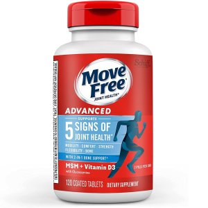Glucosamine and Chondroitin Plus MSM & D3 Advanced Joint Health Supplement Tablets, Move Free (120 Count in A bottle)