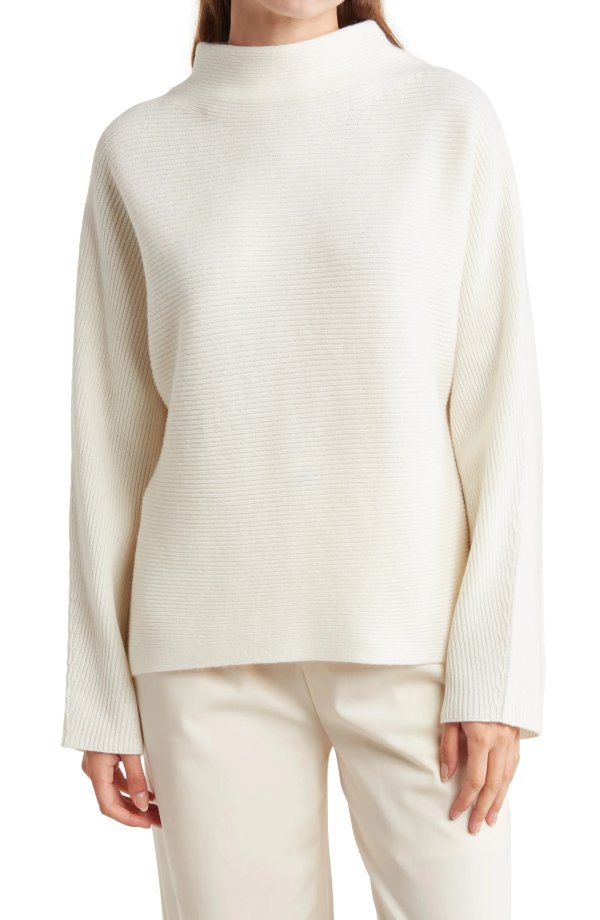 Cropped Horizontal Ribbed Pullover