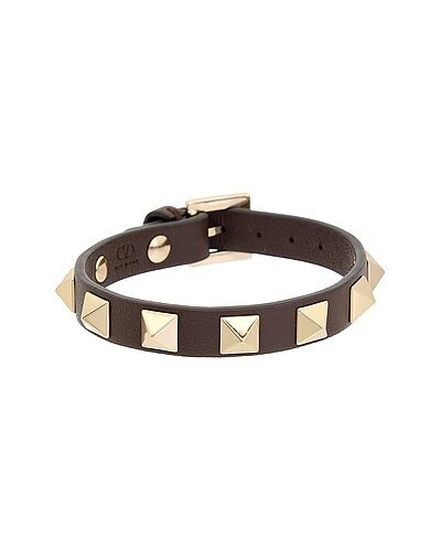 Rockstud Leather Bracelet / Gilt
