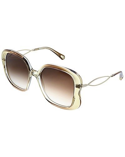 Women's Rectangular 56mm Sunglasses