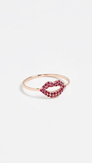 14k Rose Gold Lips Ring