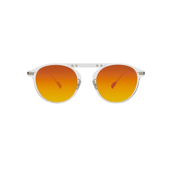 Round Transparent Sunglasses with Mars Orange Lenses | RIMOWA
