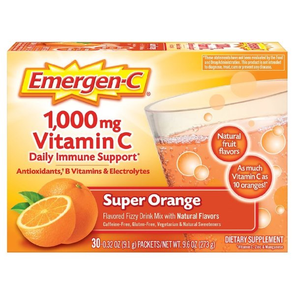 Daily Immune Support Drink with 1000 mg Vitamin C Super Orange