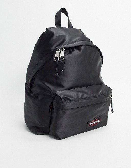 padded backpack in satin black 