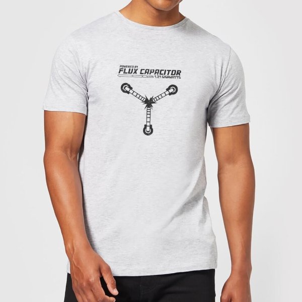 Powered By Flux Capacitor T-Shirt - Grey