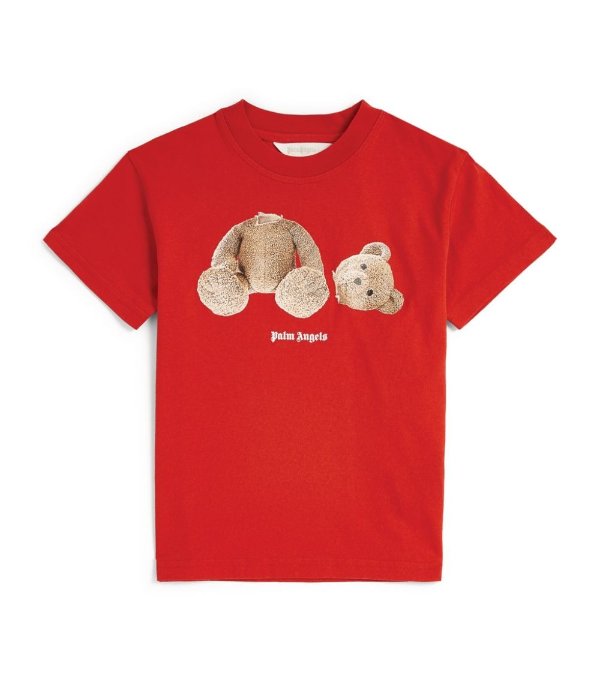 Sale | Palm Angels Kids Cotton Logo Teddy T-Shirt (4-10 Years) | Harrods US