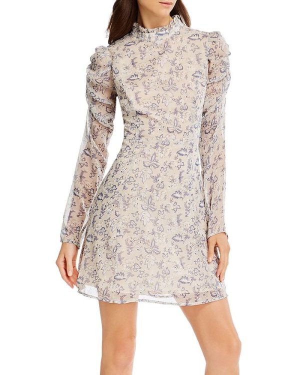 Victorian Puff-Sleeve Mini Dress - 100% Exclusive