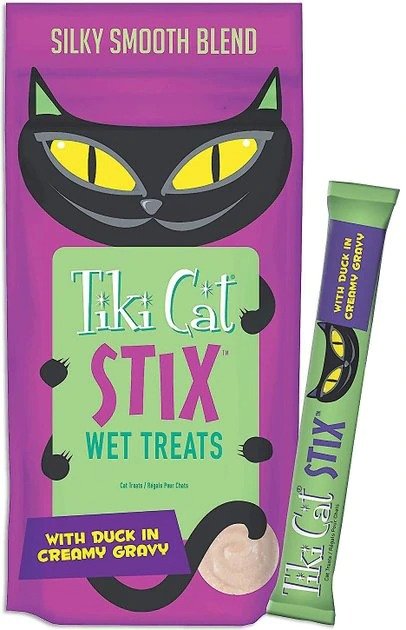 Stix Duck in Creamy Gravy Grain-Free Wet Cat Treat, 3-oz pouch, pack of 6 - Chewy.com