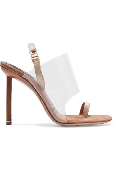 Kaia PVC and suede slingback sandals