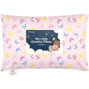 KeaBabiesToddler Pillow with Pillowcase - 13x18 My Little Dreamy Pillow, Organic Cotton Toddler Pillows for Sleeping, Kids Pillow, Travel Pillows, Mini Pillow, Nursery Pillow, Toddler Bed Pillow (Flutter)