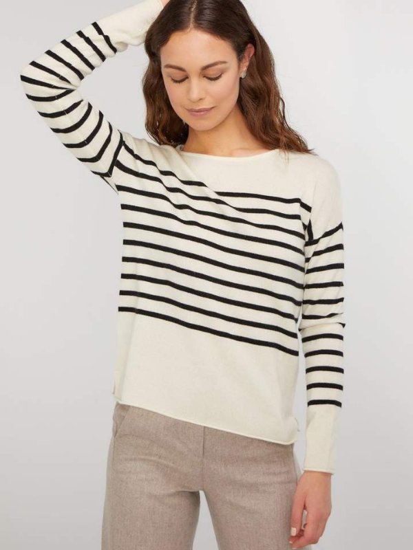 Striped Crewneck Cashmere Sweater