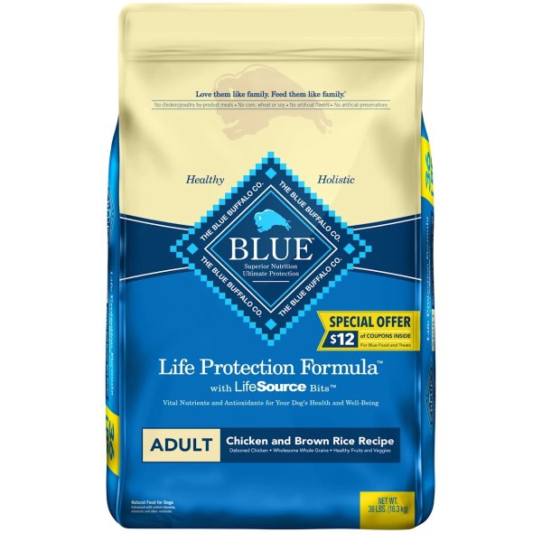 Blue Life Protection Formula Adult Chicken and Brown Rice Recipe Dry Dog Food, 36 lbs. | Petco