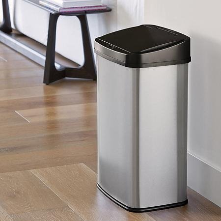 13.2 Gallon Stainless Steel Motion Sensor Trash Can, Choose a Lid Color - Sam's Club