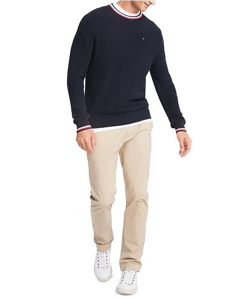 Men's Geneva Regular-Fit Tipped Ribbed-Knit Sweater