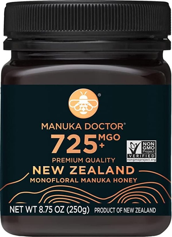 - MGO 725+ Manuka Honey Monofloral, 100% Pure New Zealand Honey. Certified. Guaranteed. RAW. Non-GMO (8.75 oz)