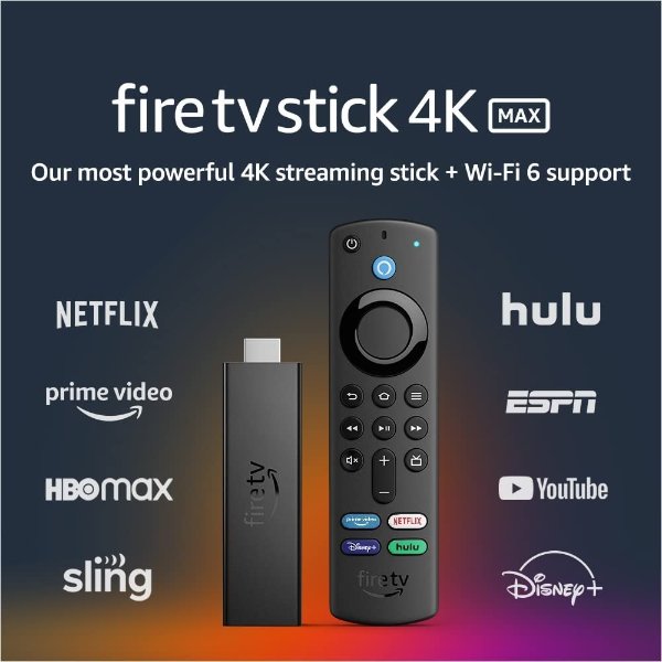 Amazon.com Fire TV Stick 4K Max 电视流媒体棒带遥控器54.99 超值好货