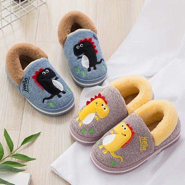 Baby Boys Cute Cartoon Dinosaur Warm Cozy Plush Slippers Winter - Clothing, Shoes & Jewelry - Temu