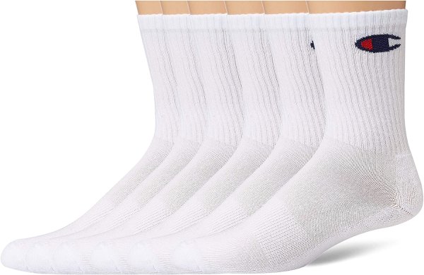 Men's Double Dry 6-Pair Pack Logo Crew Socks