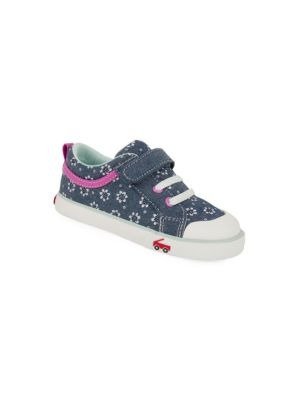 See Kai Run - Little Girl's Floral Chambray Sneakers