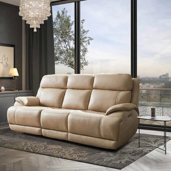 Corrales Leather Power Reclining Sofa with Power Headrests