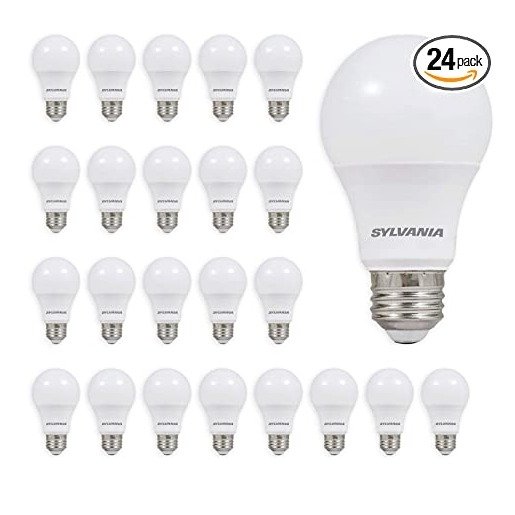 40986 LED A19 Light Bulb, 60W Equivalent, Efficient 9W, Not Dimmable, Soft White Color Temperature, 24 Pack