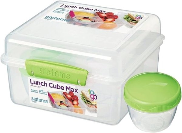 2 L 便当盒式食品容器（带隔板和防漏酸奶罐）