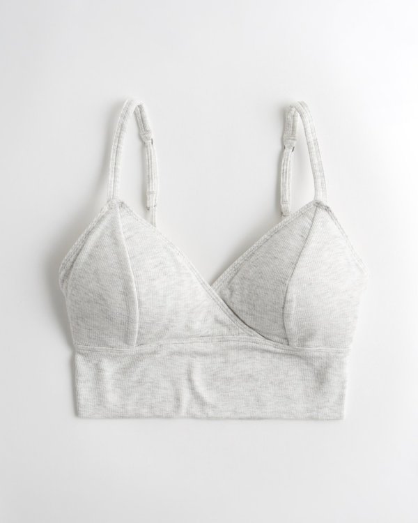Gilly Hicks Cozy Ribbed Longline Triangle Lounge Bralette