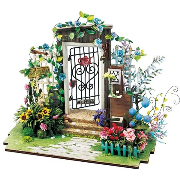 Dollhouse Kits to Build-Wooden Puzzle-Flower House-DIY Art House Crafts-Best Birthday for Girls Women Friends Mom Wife(Garden)