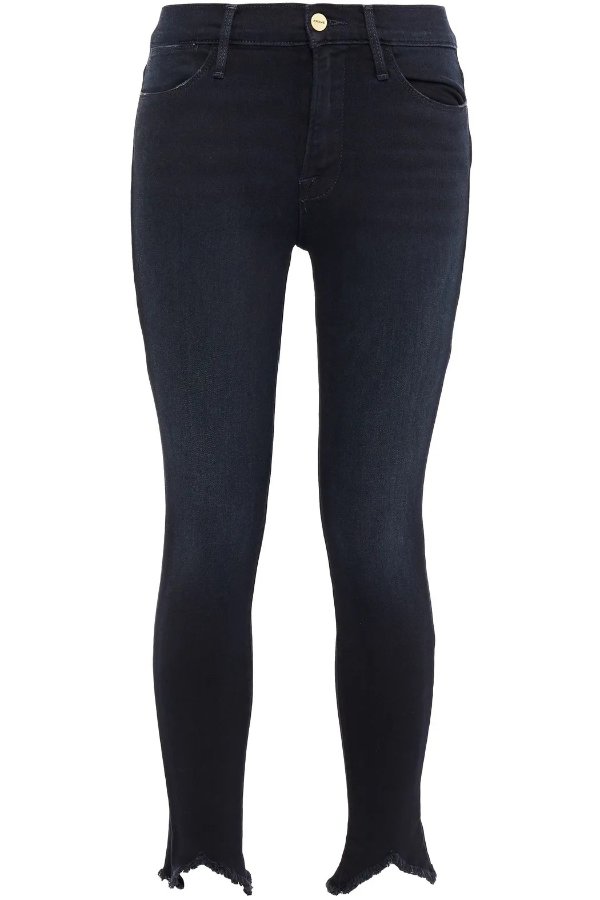 Le High Double Triangle frayed mid-rise skinny jeans