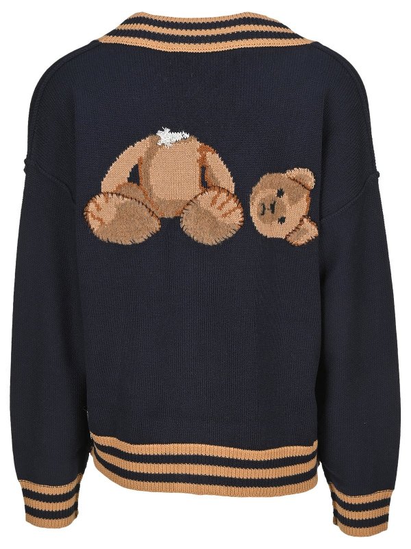 Bear Intarsia Knit Cardigan