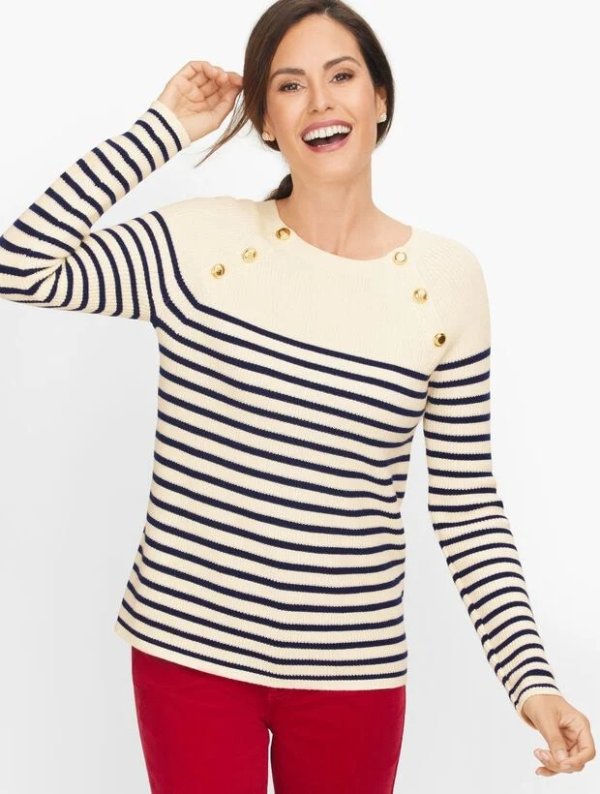 Pima Mariner Stripe Sweater