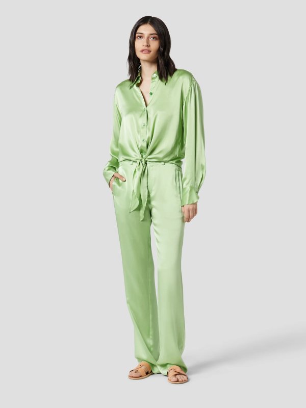 Women's Aeslin Silk Satin Trouser Arcadian Green