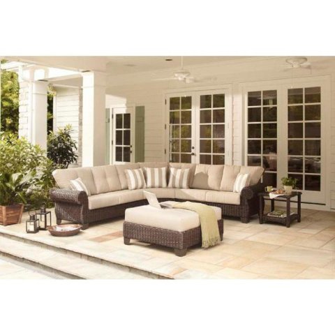 Select Patio Furniture The Home Depot, Hampton Bay Java White Resin Wicker Patio Furniture