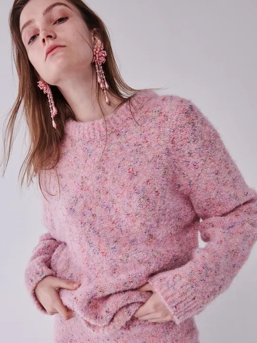 Centaur Rainbow Wool Knit Sweater - Pink