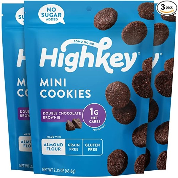 Highkey 布朗尼曲奇饼干 2.25oz 3包装