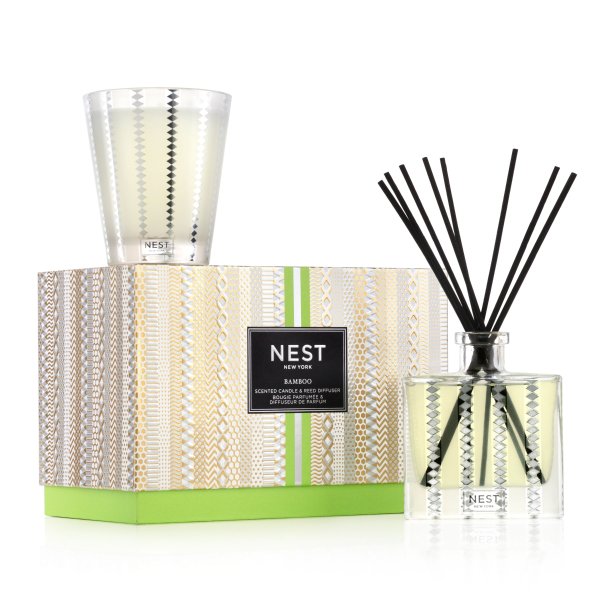 Bamboo Candle and Diffuser Set