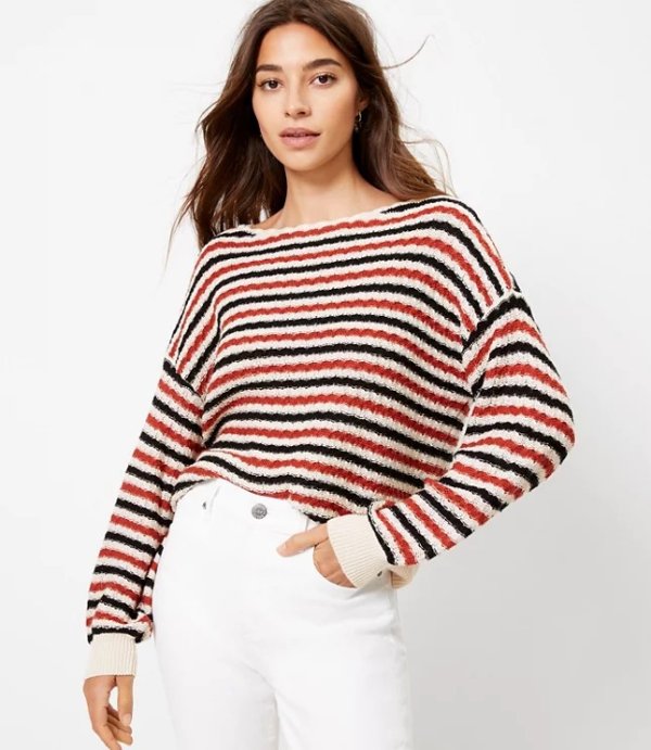 Textured Boatneck Sweater | LOFT