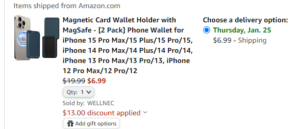 手机磁吸卡包2支装评价仅需$3.5一支