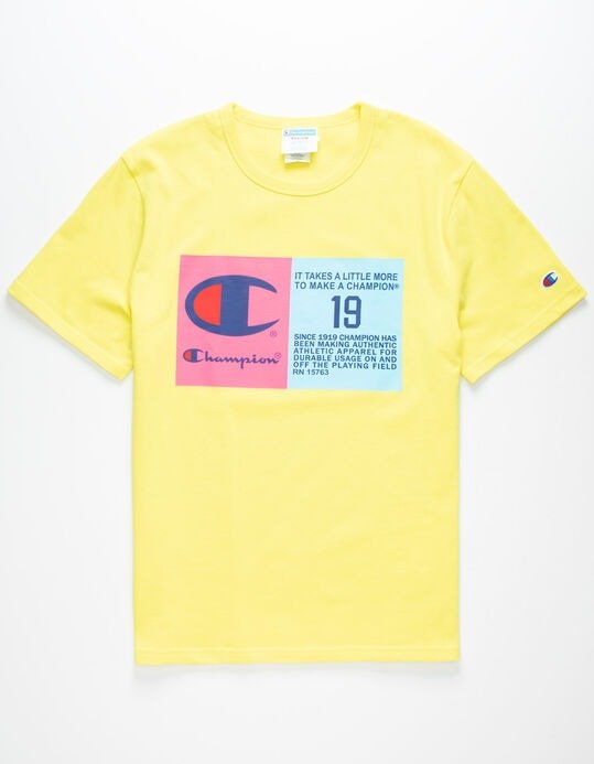 Jock Tag Screen Neon Yellow Mens T-Shirt