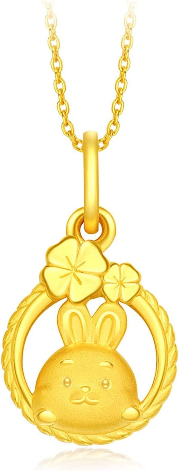Chow Tai Fook 999 Pure 24K Gold Year of Rabbit Welcomes Spring Bunny Pendant