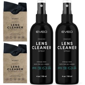 Eyeglass Cleaner Spray 8oz (4oz x 2) - Complete Glasses Cleaning Kit