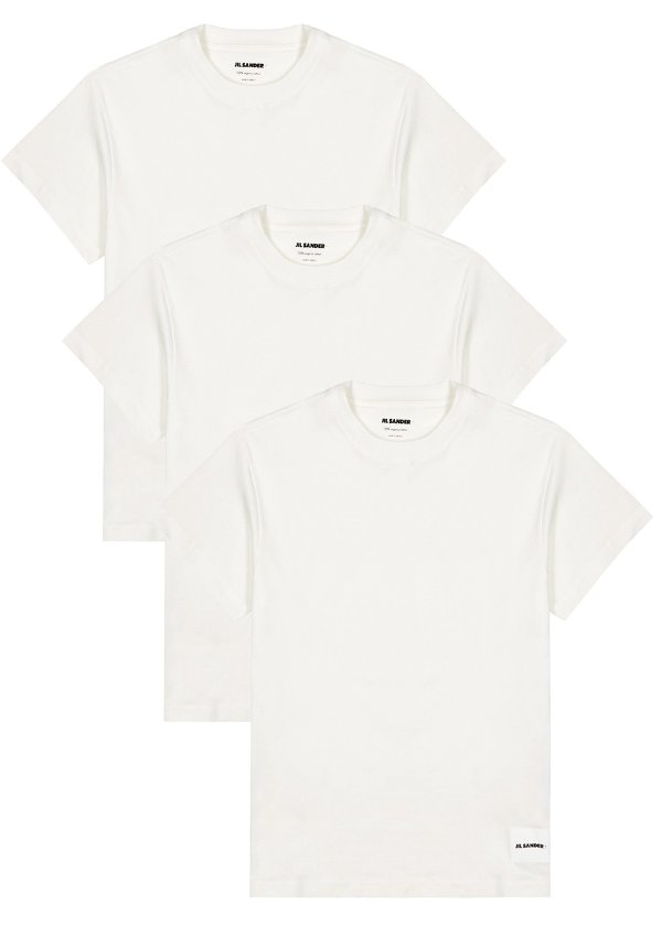 Off-white organic cotton T-shirt - set of three