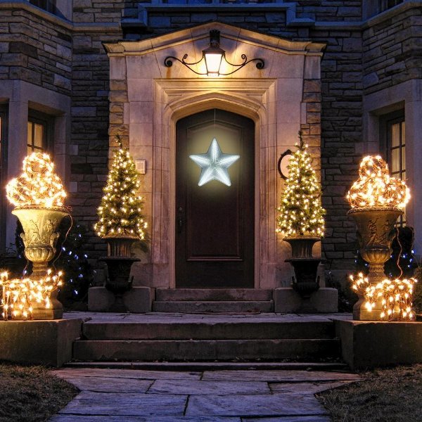 19 in. Tall Christmas 3D Hanging Star Ornament Decoration with LED Lights
