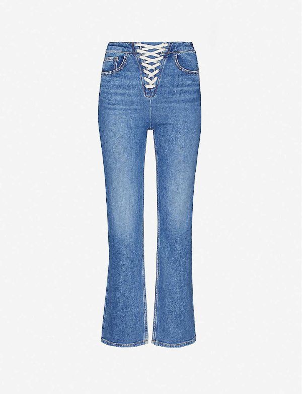Paper high-rise stretch-denim jeans